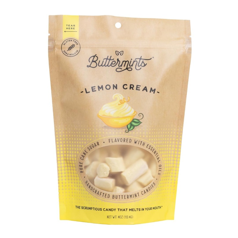 Buttermints Lemon Cream, Butter Mints Gluten-Free Candy Soft Butter Taste, Unexpectedly Scrumptious (4 Servings)