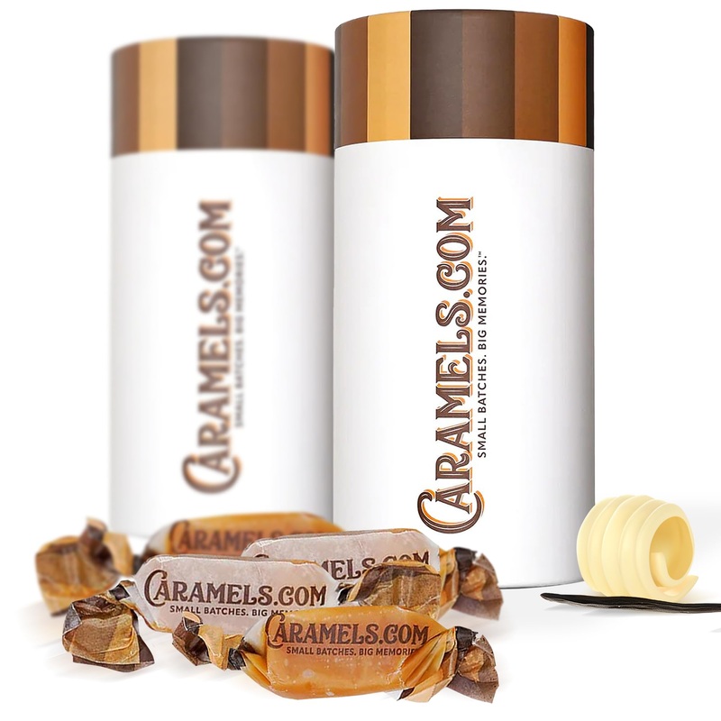 Caramels.Com | Sea Salted Caramel And Butter Caramel | Soft Caramel | Duo Pack | Individually Wrapped