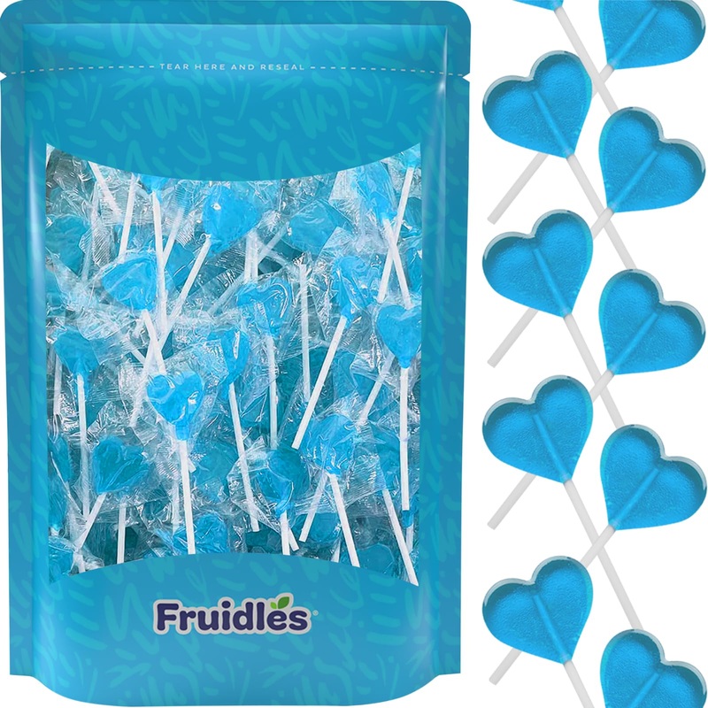 Fruidles Lollipops Mini Heart Shaped Flavored Delicious Lollipop, Individually Wrapped, 5G Lollipop (600 Lollipops, Fruit Punch)