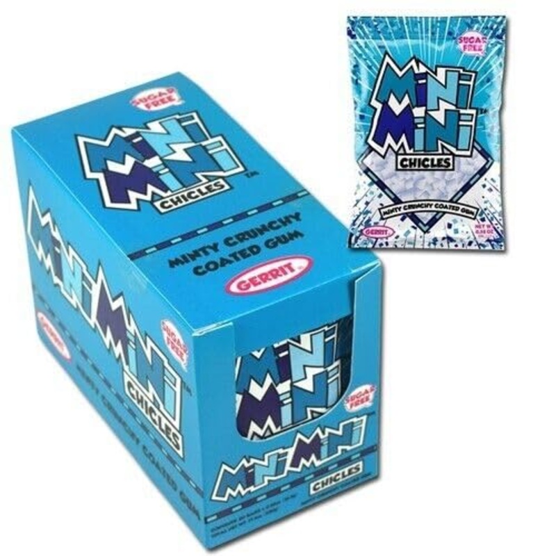 Gerrits Mini Mini Chicles, Sugar Free Mint Gum, 0.58 Ounce Pouches - 20 Count Display Box
