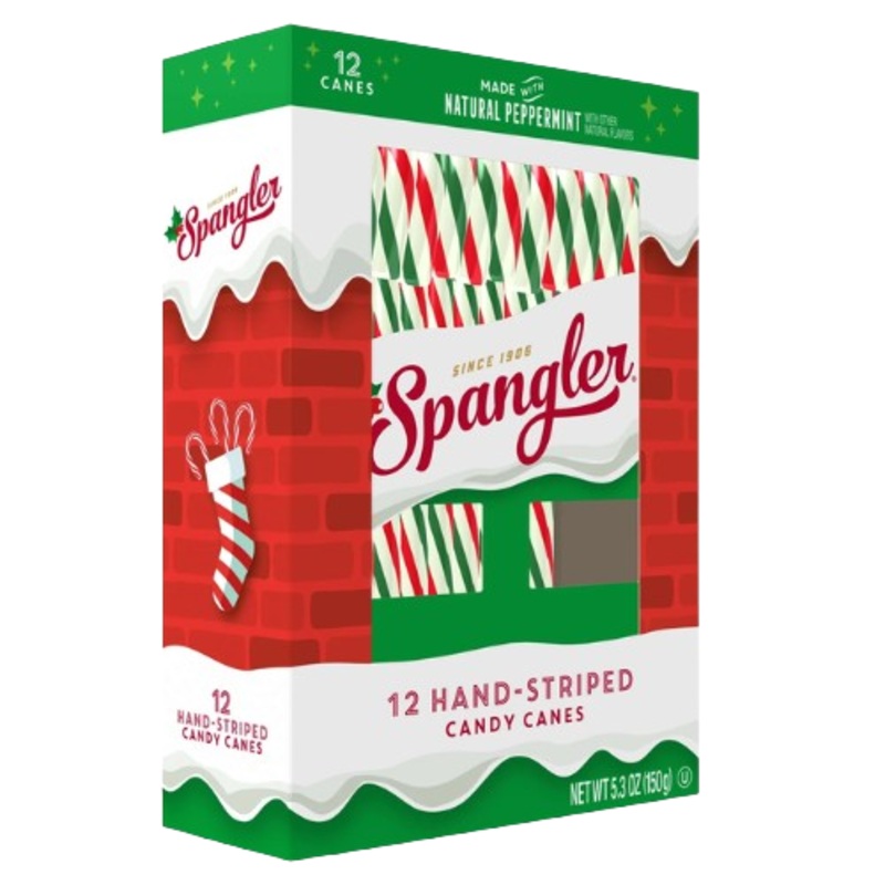 Spangler Candy Canes Peppermint Red, Green & White 12 Count 5.3 oz. Box