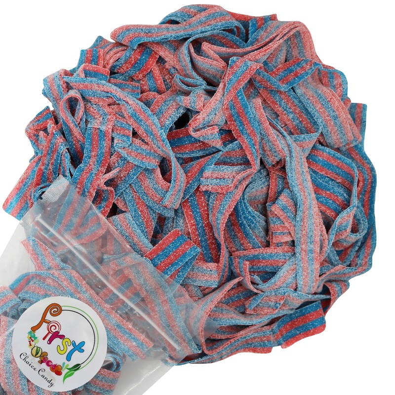 Variety Color Sour Gummy Belts (Blazpberry Red & Blue Raspberry, 6.6 Lb)