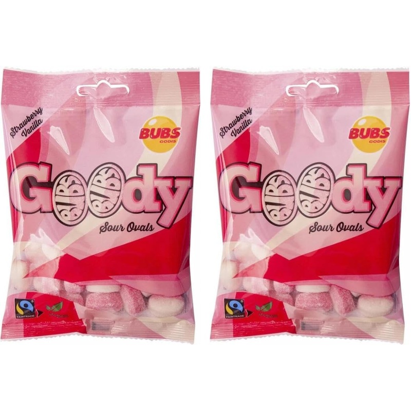 Bubs Goody Candy Ovals Godis Pack (2 Pack - Strawberry/Vanilla)