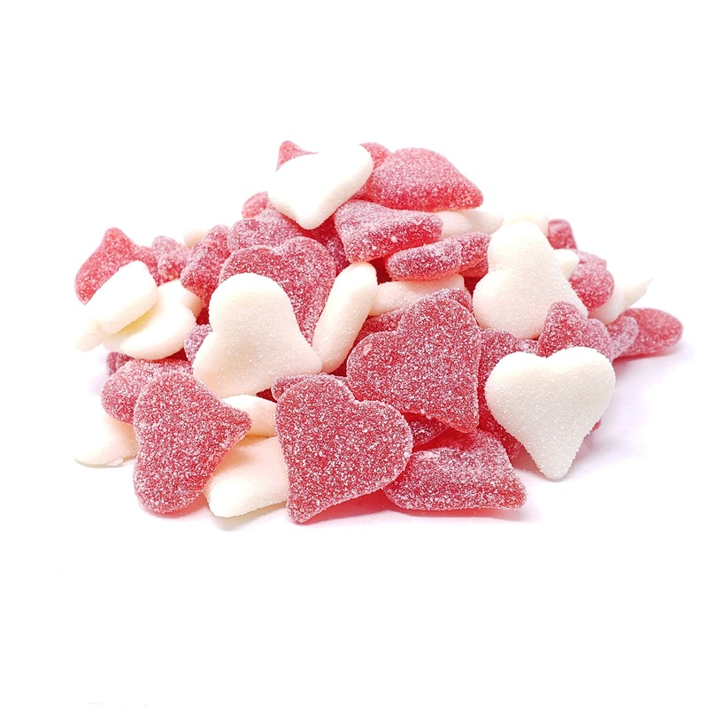 Candy Retailer Sour Sanded Gummi Valentine Hearts 2 Lb