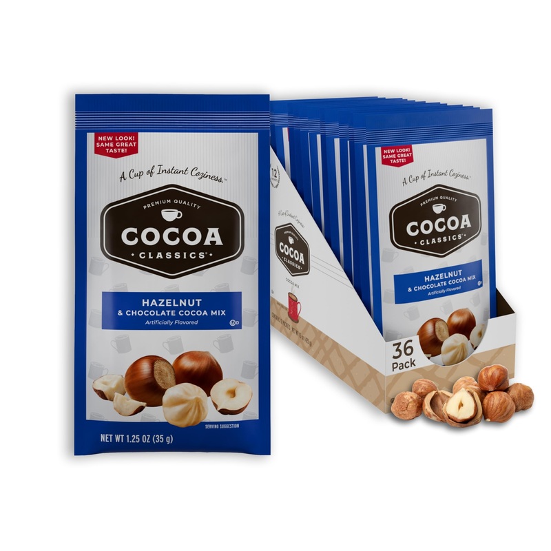 Cocoa Classics Hazelnut Cocoa Mix, Hot Chocolate, Made With Nonfat Milk, Just Add Hot Water, Make Hot Or Iced Cocoa, Gluten Free