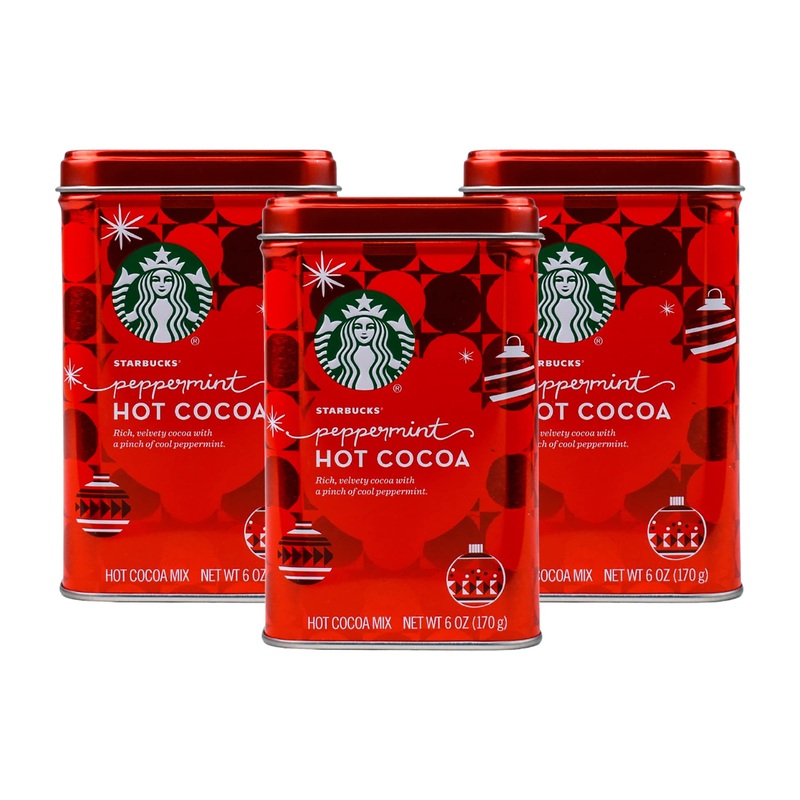 Starbucks Hot Cocoa Mix, 6 Ounce Classic Hot Cocoa Peppermint, 6 Ounce (Pack Of 3)