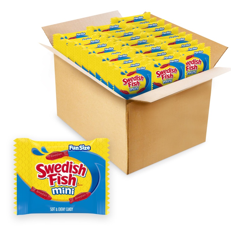 Swedish Fish Mini Soft & Chewy Candy - Bulk 140 Snack Packs, Perfect for Parties and Sharing