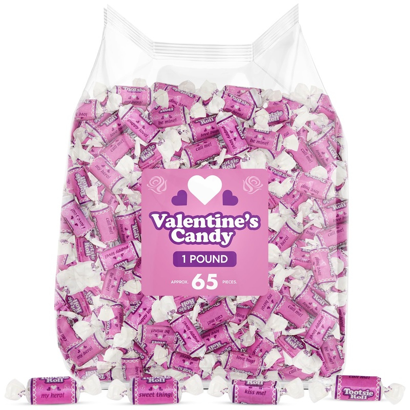 Toottsie Roll Midgees Valentine'S Candy 1 Pound - Individually Wrapped Candy Original Flavor, With Fun Messages On Every Wrapper