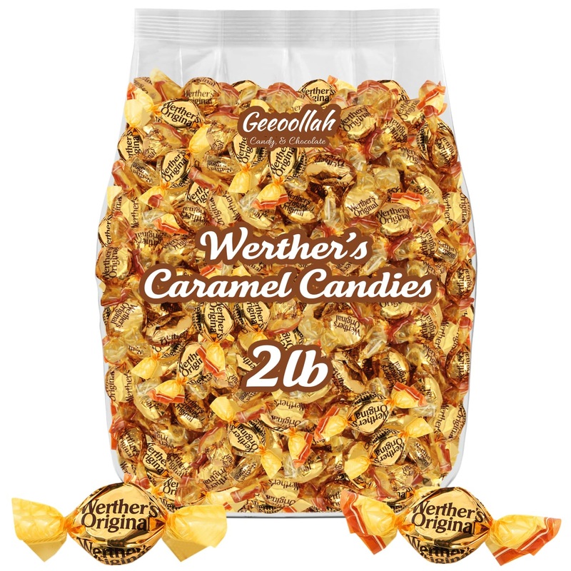 Werther'S Original Hard Caramel & Creamy Caramel Filled Candies, 2 Lb Mix - Individually Wrapped Classic & Creamy Filled Caramel