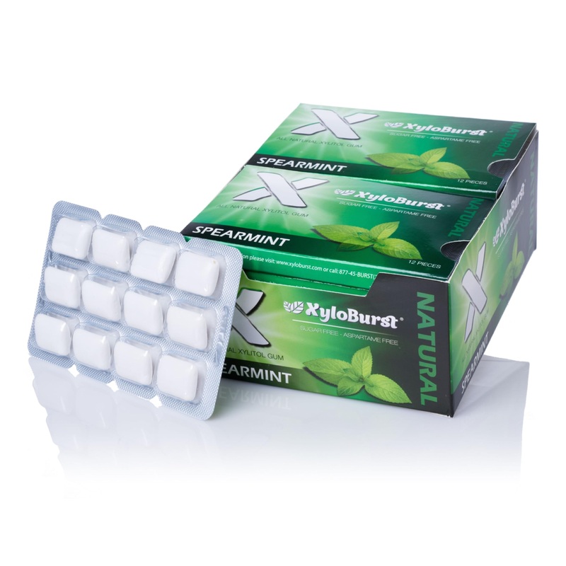 Xyloburst Gum | Xylitol Chewing Gum | Sugar Free, Gluten Free, Keto Friendly | Aspartame Free Gum For Oral Health | Spearmint |