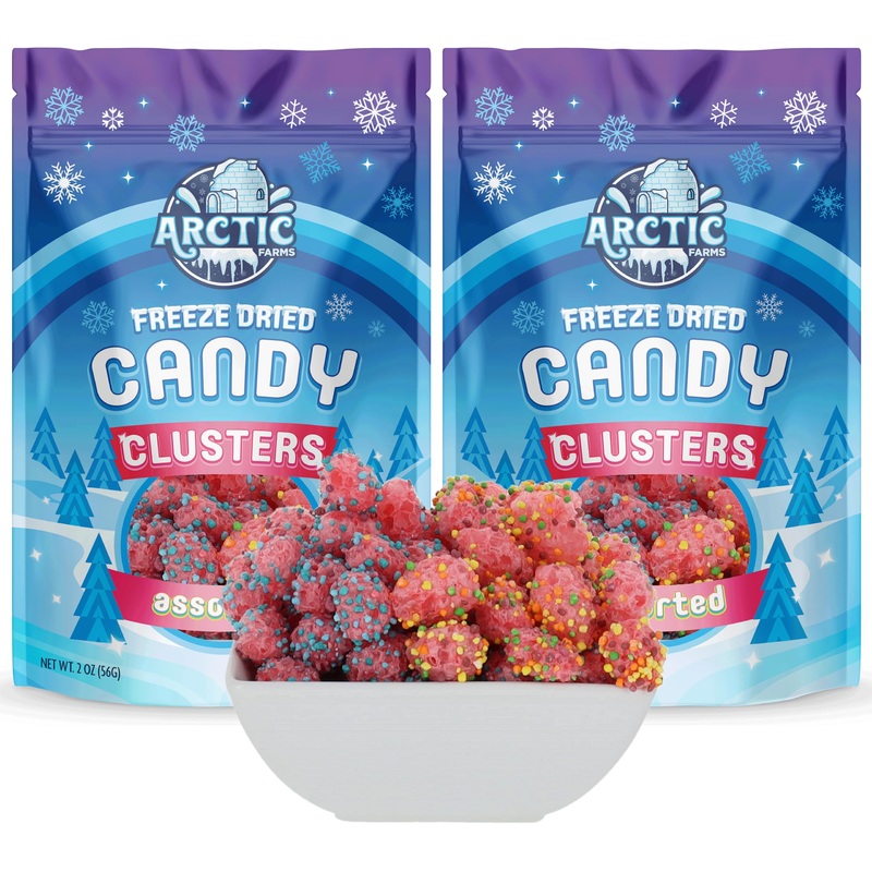 Arctic Farms Freeze Dried Candy Clusters Candies 2Oz Bagged And Boxed (Assorted Flavors) (Pack Of 2)