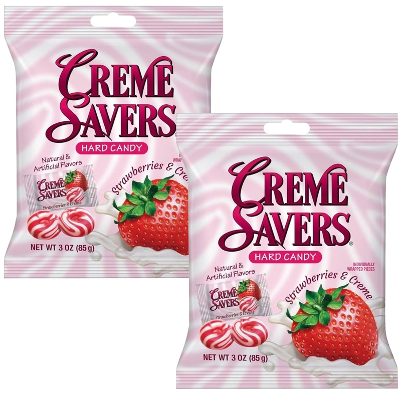 Cream Savers Hard Candy | Original Classic Creamy Delight Individually Wrapped Candies | The Taste Of Fresh Strawberries Or Oran