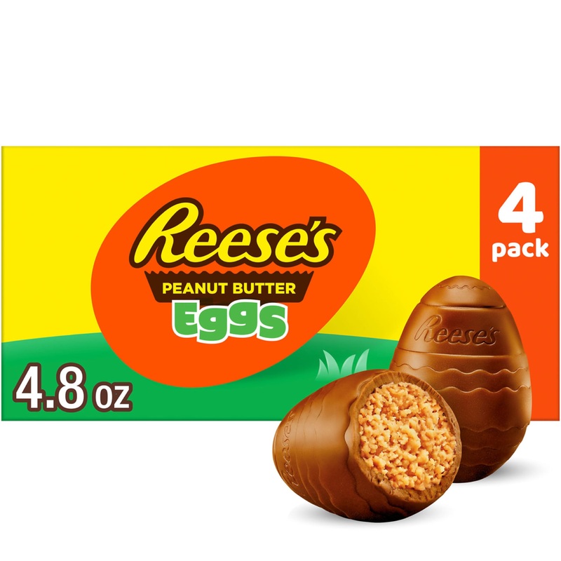 Reese'S Milk Chocolate Peanut Butter Creme Eggs Candy, Easter, 1.2 Oz Box (4 Pieces)