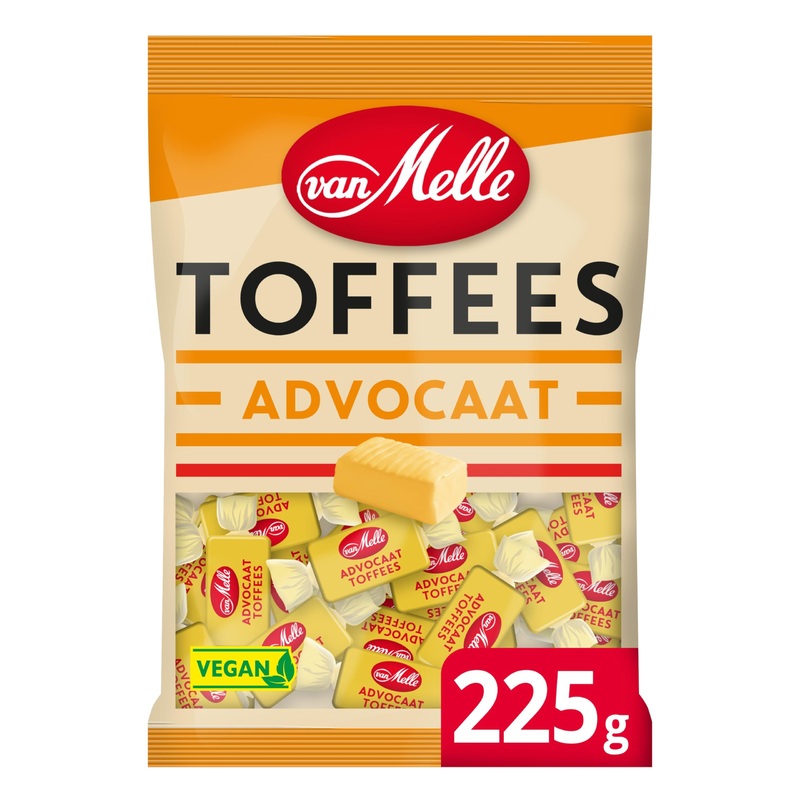 Van Melle Toffees Advocaatsmaak I Advocaat Flavored Toffee Candies I 225G 7.93 Ounce