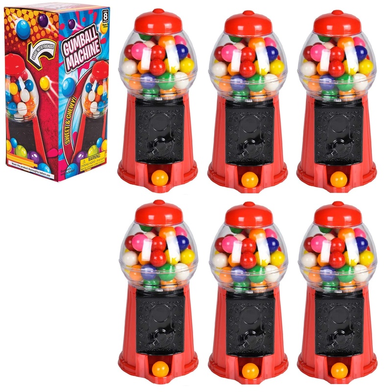 Zugar Land 6.5'' Bubble Gum Gumball Machine (6 Pack)