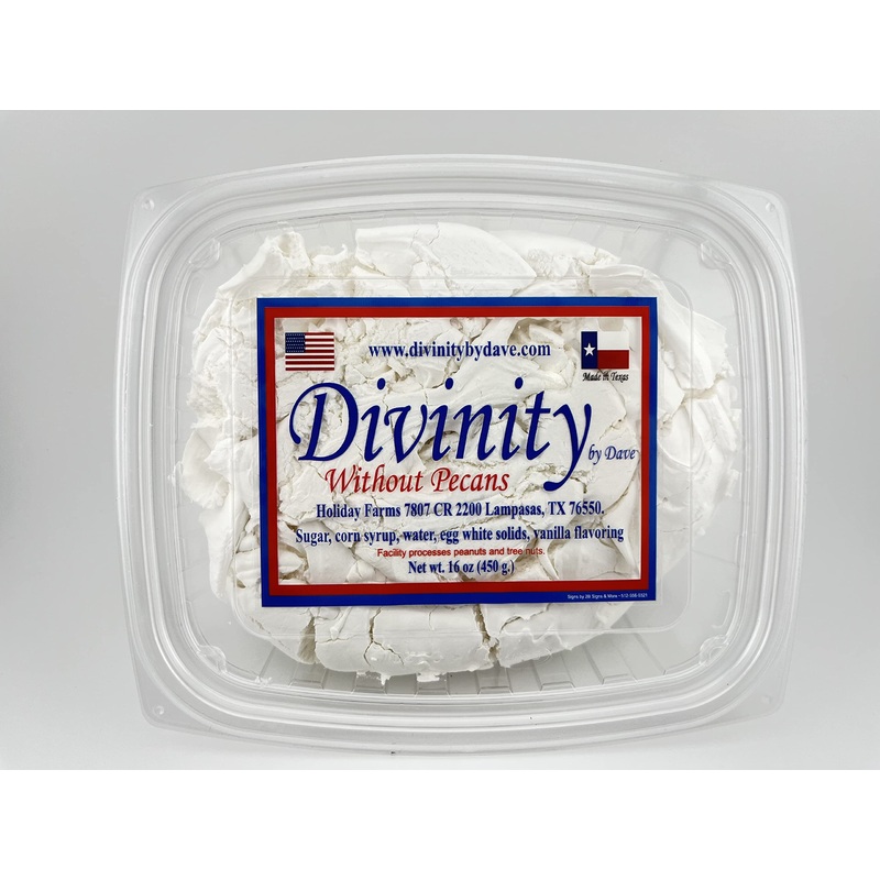 1 Pound Divinity (Without Pecans, 1-1Lb Box) One Large Piece Of Old Fashioned Divinity, Just Like Home Made.