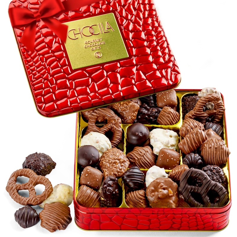 Chocolate Gift Basket, Gourmet Chocolates Variety Snack Box, Assorted Food Arrangement Platter, Birthday Present, Holiday, Corpo