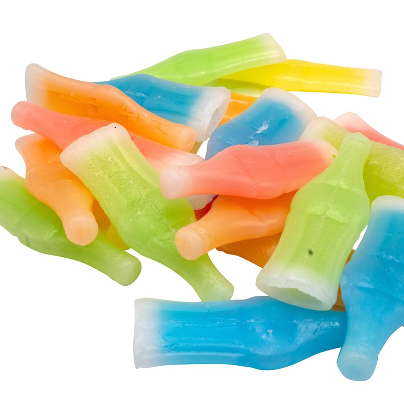 Dm Sweets Wax Bottles - 1 Lb Of Nostalgic Assorted Colored Fruit Flavored Liquid Filled Chewy Wax Bottles