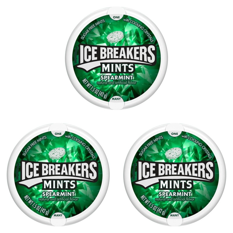 Spearmint Sugar Free Mints 3 Pack (1.5 Oz Each Individual Container)