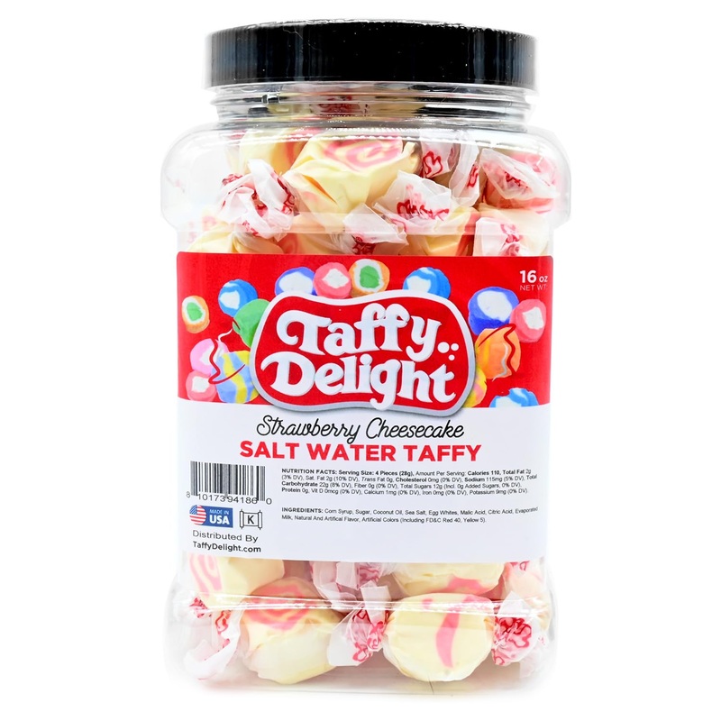 Taffy Delight Salt Water Taffy (16Oz, Strawberry Cheesecake)