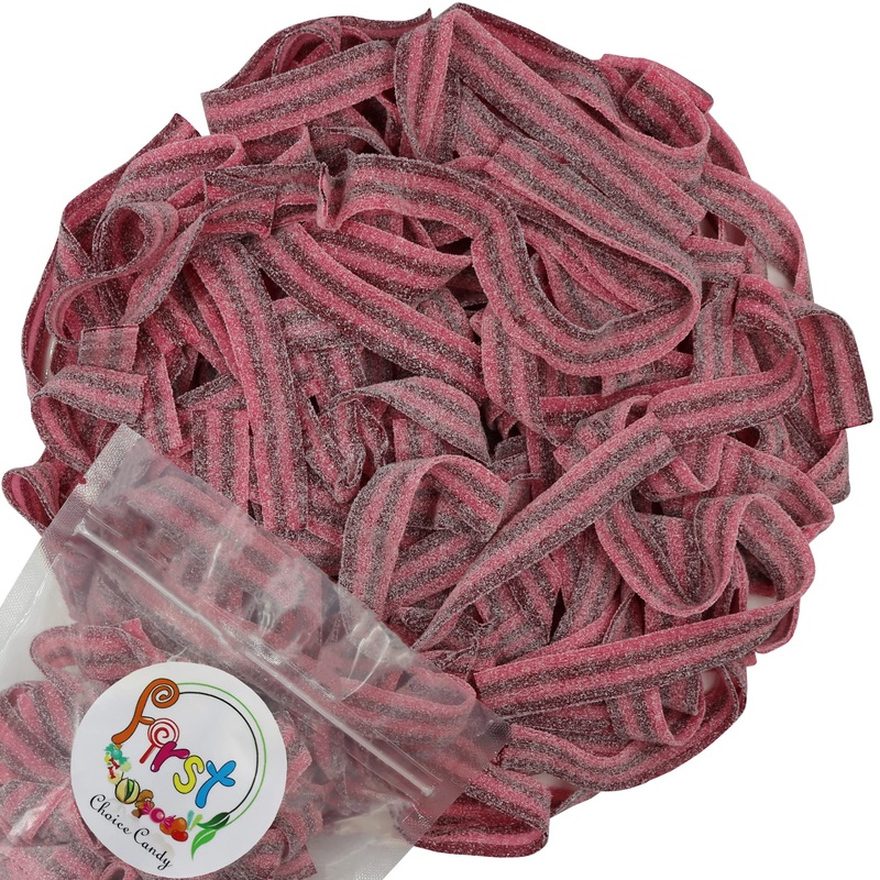 Variety Color Sour Gummy Belts (Raspberry Cherry, 1 Lb)