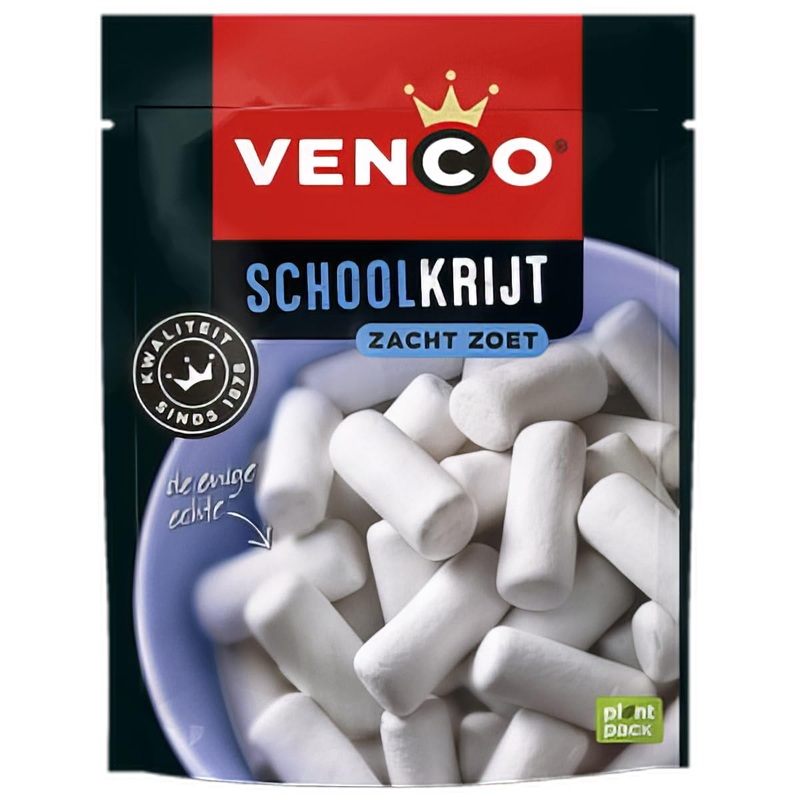 Venco Schoolkrijt Zacht Zoet I Soft And Sweet Licorice School Chalk I Dutch Licorice I 235G 8.28 Ounce