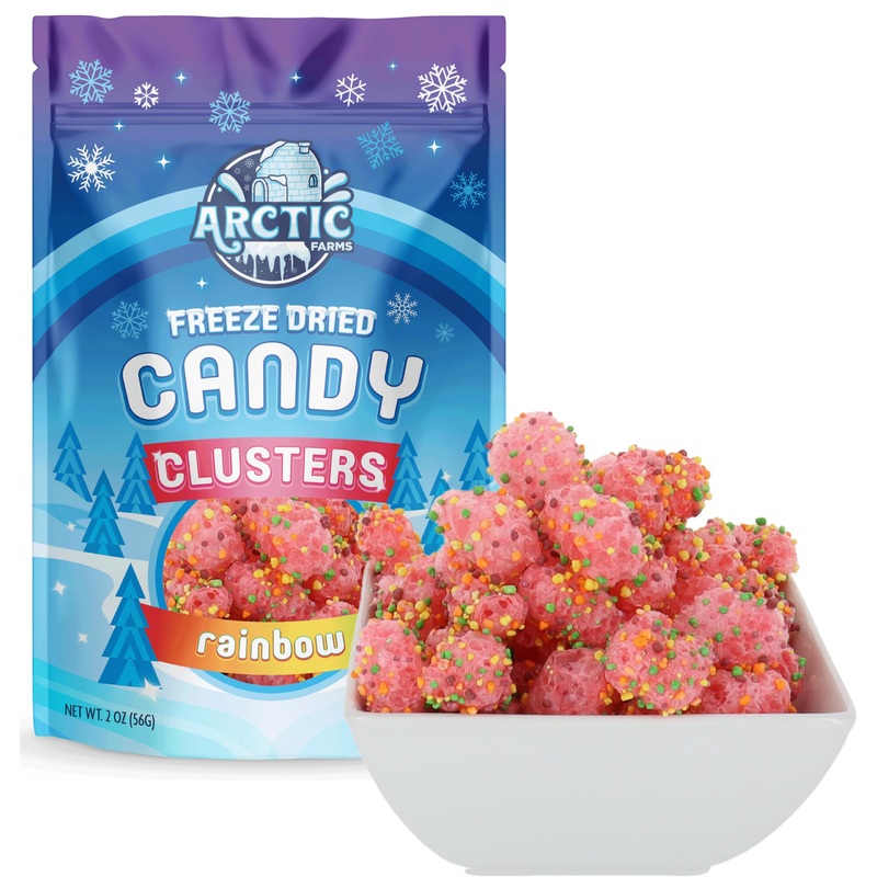 Arctic Farms Freeze Dried Candy Clusters Candies 2Oz Bagged And Boxed (Rainbow)