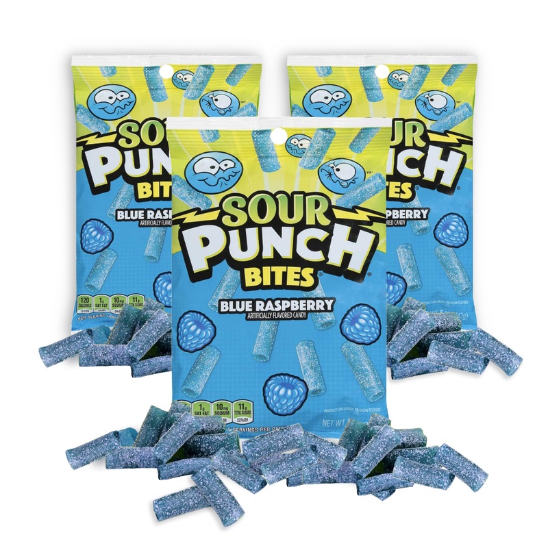 Sour Punch Raspberry Candy, 5 Oz - Chewy, Mouthwatering Raspberry-Flavored Sour Candy - Fat-Free, Low Sodium Treat For Kids & Ad