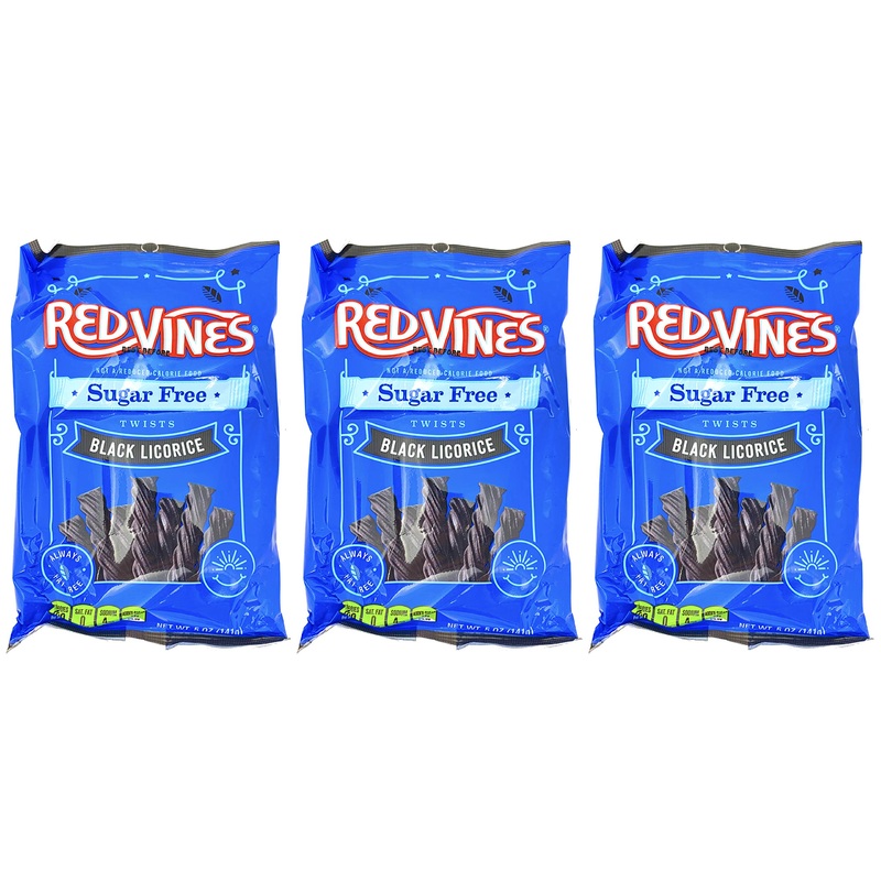 Sugar-Free Black Licorice Twists - Fat-Free, Sugar-Free Black Licorice 5 Ounce (Pack Of 3)