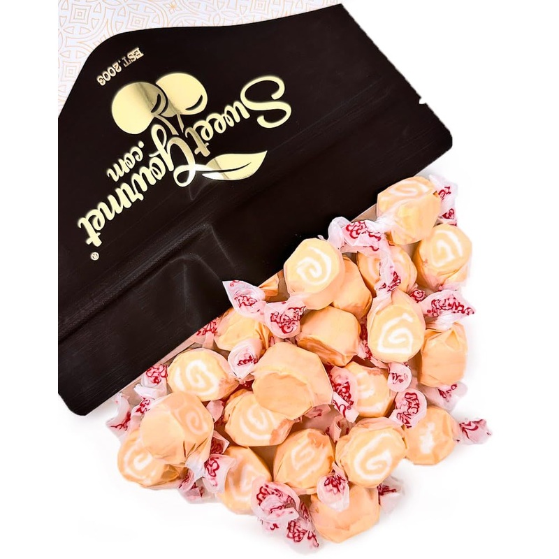 Sweetgourmet Orange Cream Salt Water Taffy Bulk Candy | 1 Pound