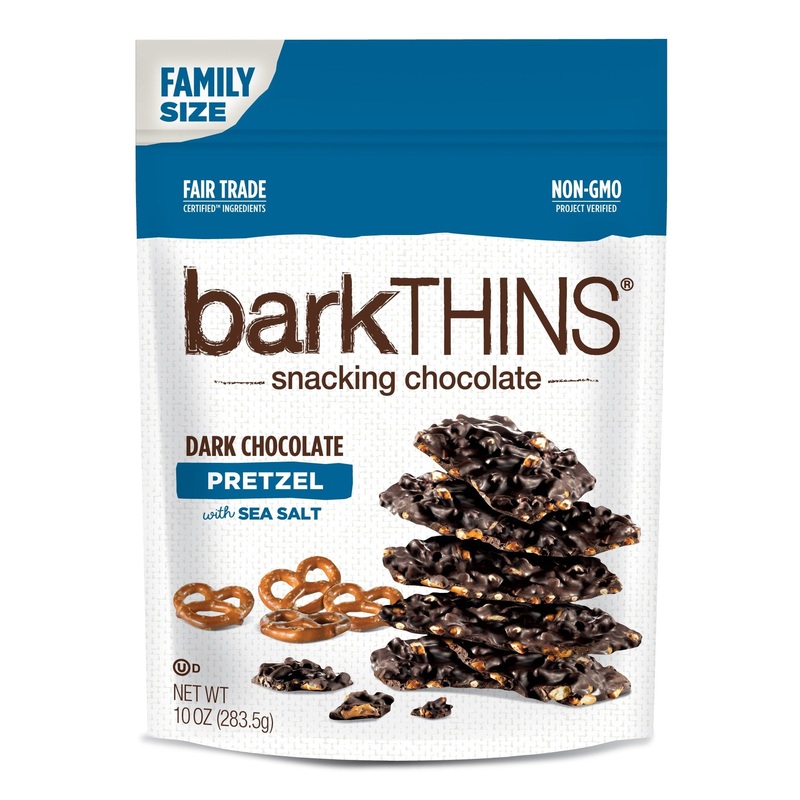 Barkthins Snacking Dark Chocolate, Pretzel With Sea Salt, 10 Ounce (Pack Of 9)