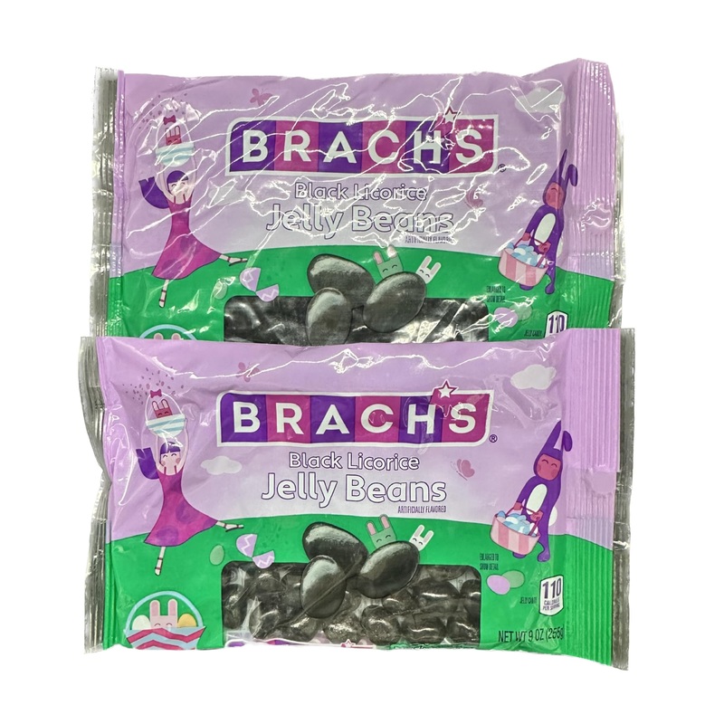 Brachcandy Easter Black Licorice Jelly Beans, 9 Oz Pack Of 2