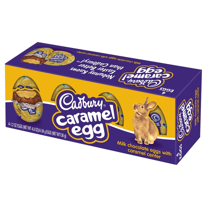 Cadbury Caramel Eggs, 4-Count Box, 4.8-Ounce
