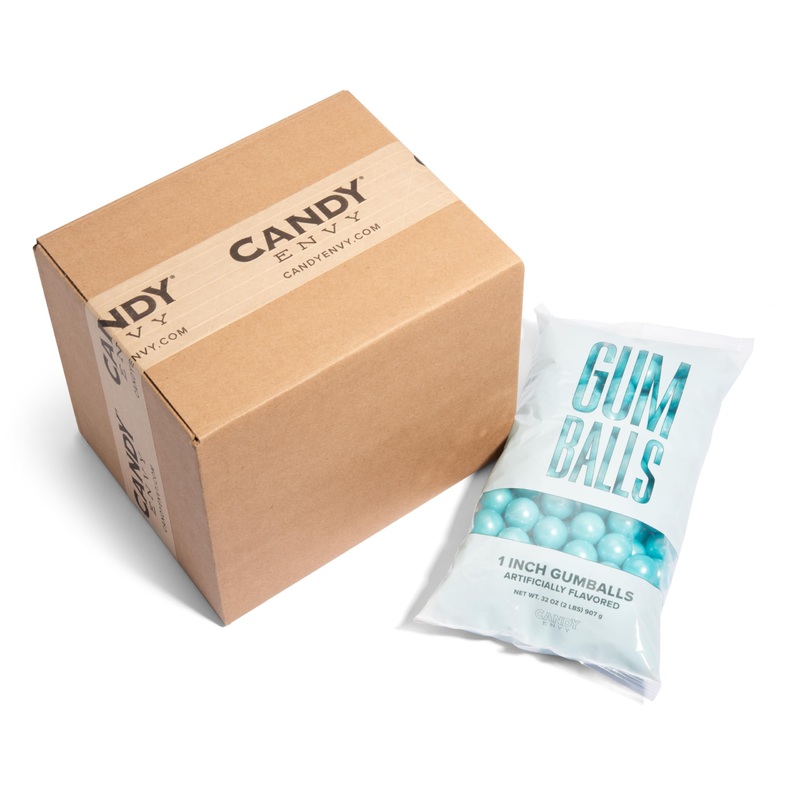 Candy Envy - Shimmer Light Blue 1'' Gumballs - 2Lb Bag - Approximately 113 Gumballs Per Bag