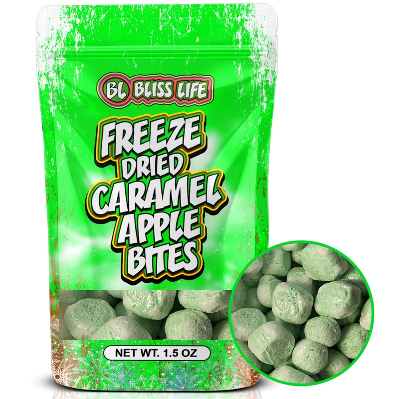Caramel Apple Bites Freeze Dried Fruit Candy From Tiktok, Asmr Crunchy Candy, Sweet And Sour Kids Snacks, Unique Novelty Snack F