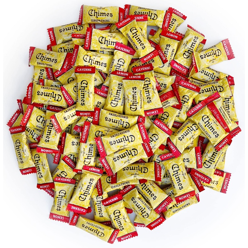Chimes Cayenne Lemon Ginger Chews Candy - 1 lb Bag, Spicy & Sweet Chewy Snacks, Natural Ingredients, Gluten-Free, Perfect for On-the-Go