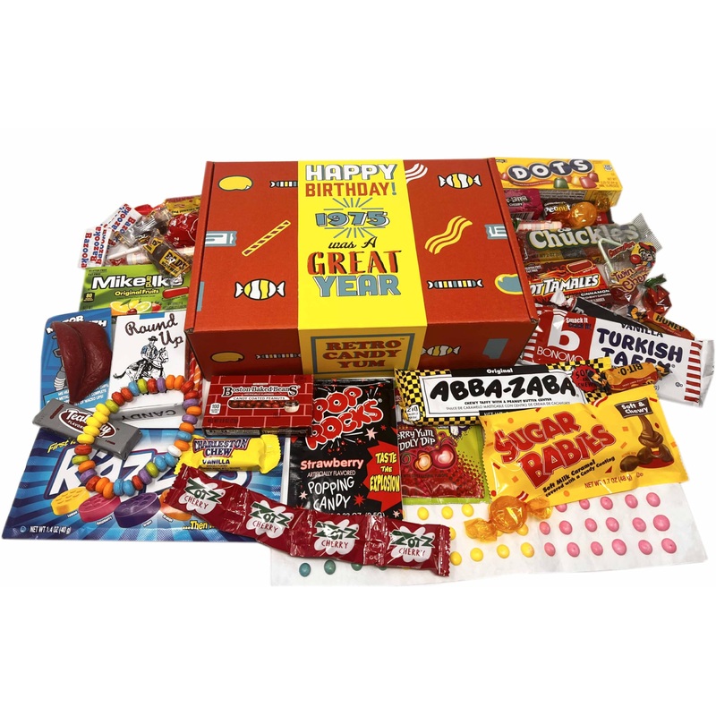 Retro Candy Yum Candy 1975-50Th Birthday Vintage Candy Box Childhood Nostalgic 1970S Sweets Jr