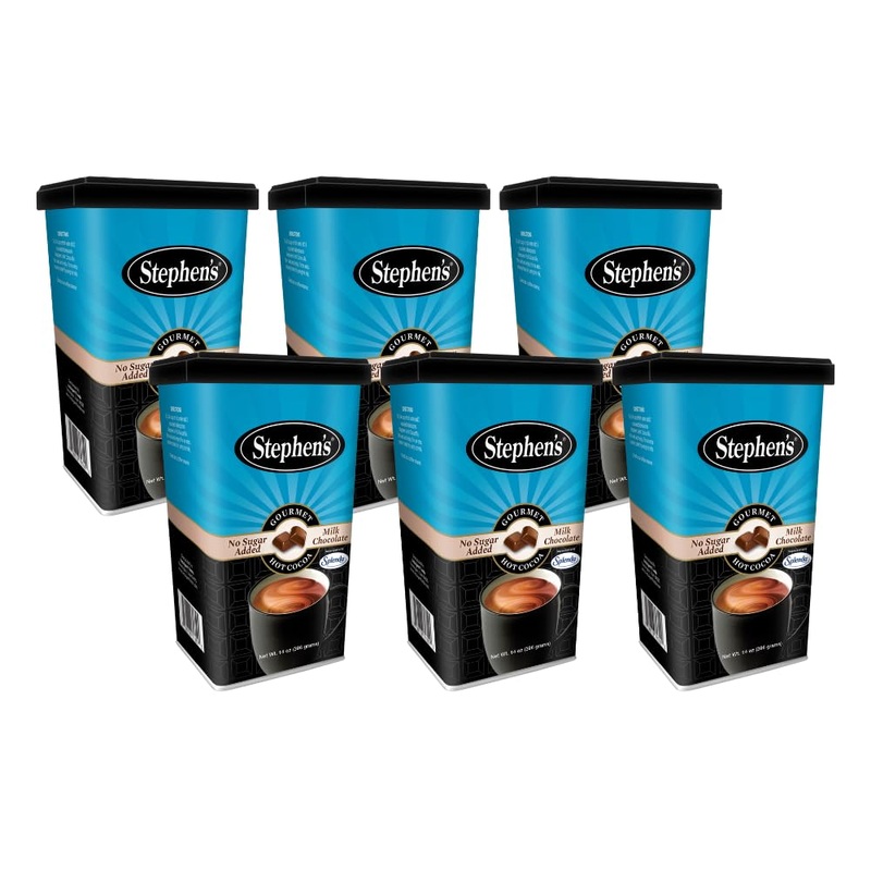 Stephen'S Gourmet Hot Cocoa, No Sugar Added Milk Chocolate, 14 Oz (Pack Of 6)