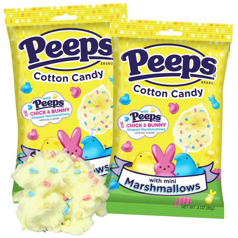 Sweetzo Limited Edition Peeps Cotton Candy With Mini Chick And Bunny Marshmallows, Easter Basket Stuffers, 3 Ounces (Pack Of 2)