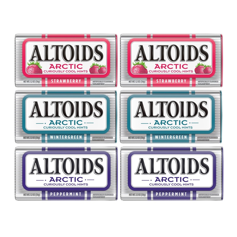 Altoids Mints Variety Pack, 1.2 Ounce Each (6 Pack, 7.2 Ounce Total), Strawberry, Wintergreen, Peppermint