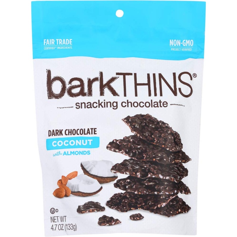 Barkthins - Snacking Chocolates Dark Chocolate Toasted Coconut With Almonds - 4.7 Oz (Pack Of 2)