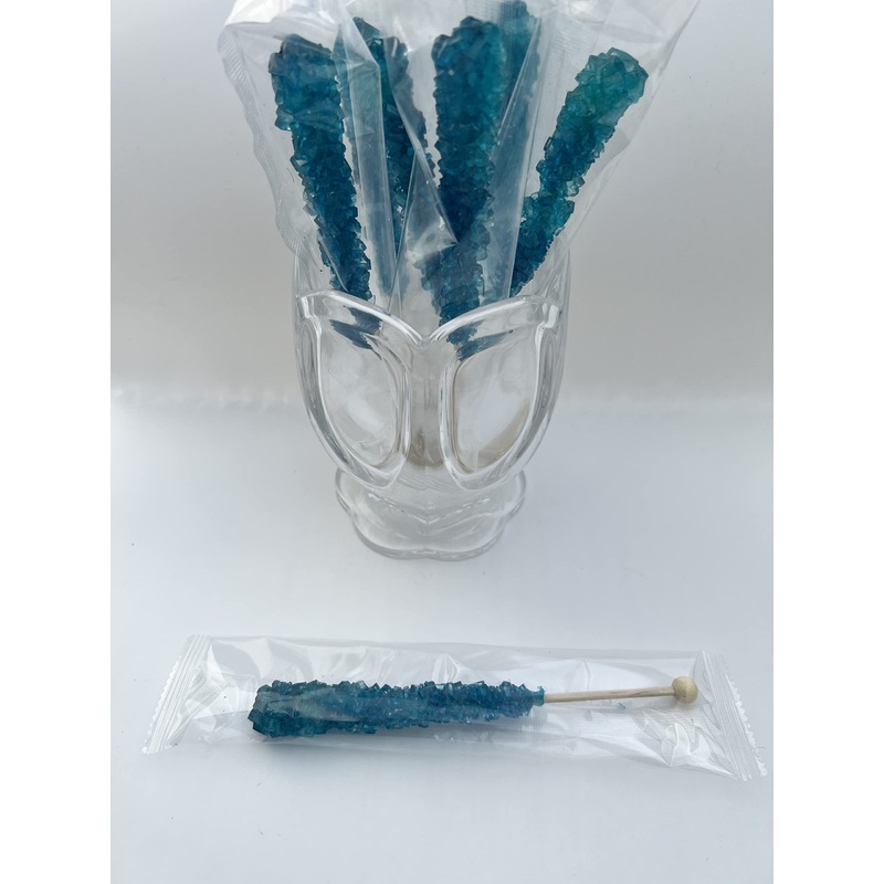 Classic Rock Candy Sticks, Sugar Rock Crystal Lollipops, Individually Wrapped (Pack Of 60, Blue Raspberry)