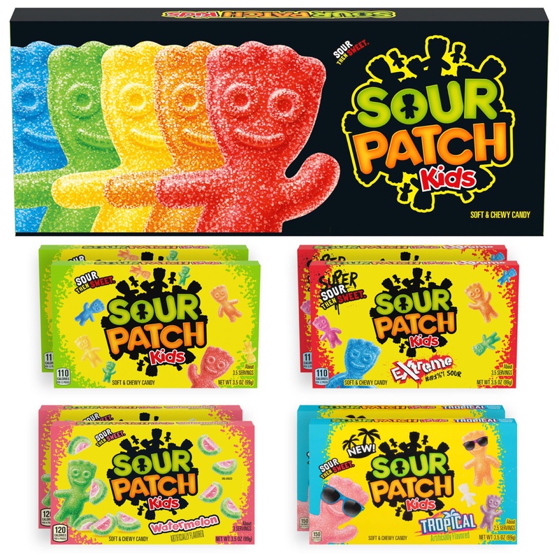 Sour Patch Kids Soft & Chewy Candy Variety Pack Large Gift Box, Bulk Candy, 8-3.5 Oz Boxes