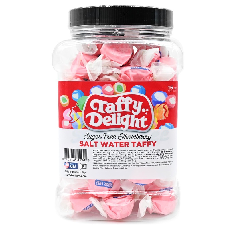 Taffy Delight Salt Water Taffy (16Oz, Sugarfree Strawberry)