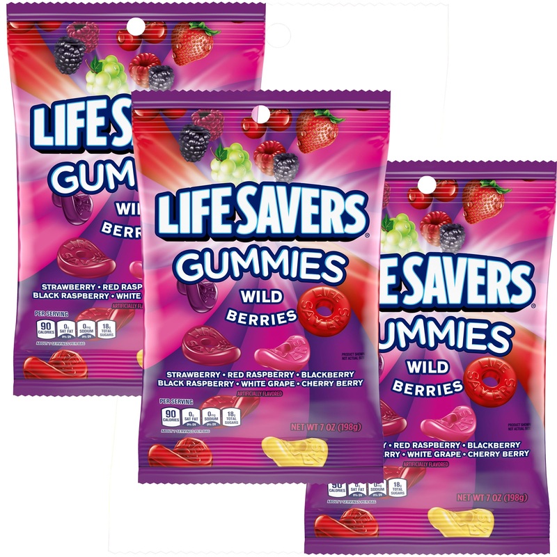 Wild Berries Gummies, 7Oz Gummy Bag (3 Pack), Gummy Candy