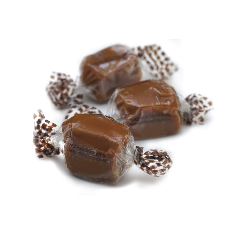 Avenuesweets - Handcrafted Individually Wrapped Soft Caramels - 1 Lb Box (Pecan)