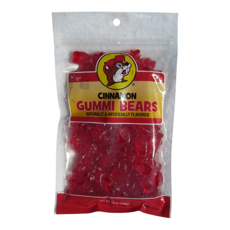 Buc-Ees Cinnamon Flavored Gummi Bears In A Resealable Bag, 12 Ounces