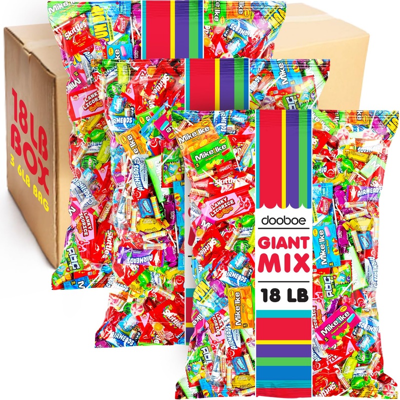 Bulk Candy - Wholesale Big Bulk Candies - Individually Wrapped Candies - Schools, Offices, Camps, Claw Machine (18 Pounds)