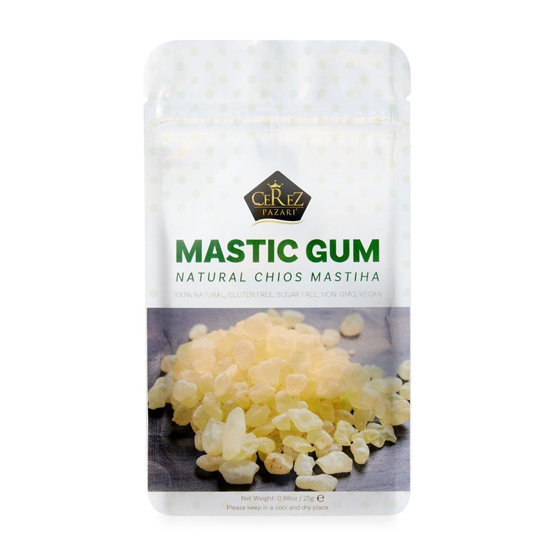 Cerez Pazari Natural Mastic Gum, Greek Chios Pure Resin, Sugarless Gum Made From Resin Of Mastiha Trees, Jaw Exerciser, Vegan, N