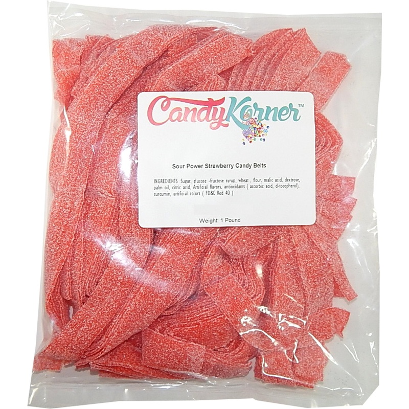 Sourpower Sour Belts Strawberry 1 Pound (16 Oz)